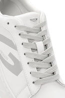 Alberto Guardiani Women's White New Era Lace-Up Leather Sneakers | Derimod