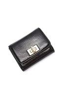 Women's Black Patent Leather Wallet | Derimod