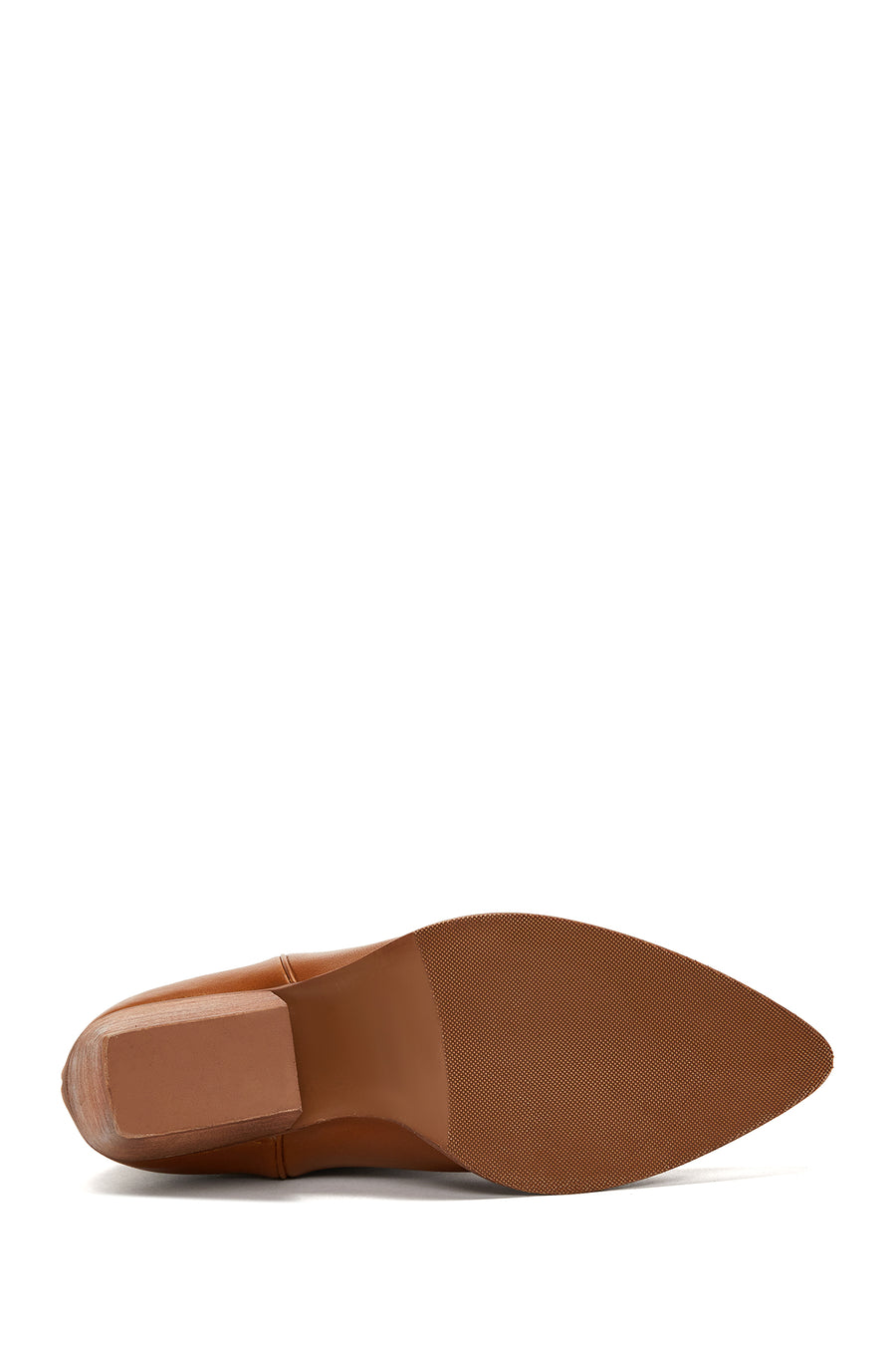 Women's Tan Leather Heeled Cowboy Western Boots