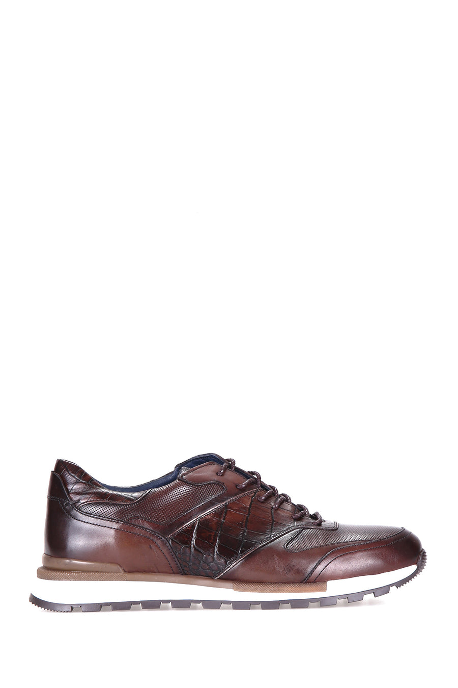 Crocodile Patterned Men's Leather Sneaker