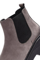 Men's Gray Nubuck Leather Chelsea Boots | Derimod