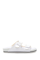 Men's Leather Double Buckle Slippers | Derimod
