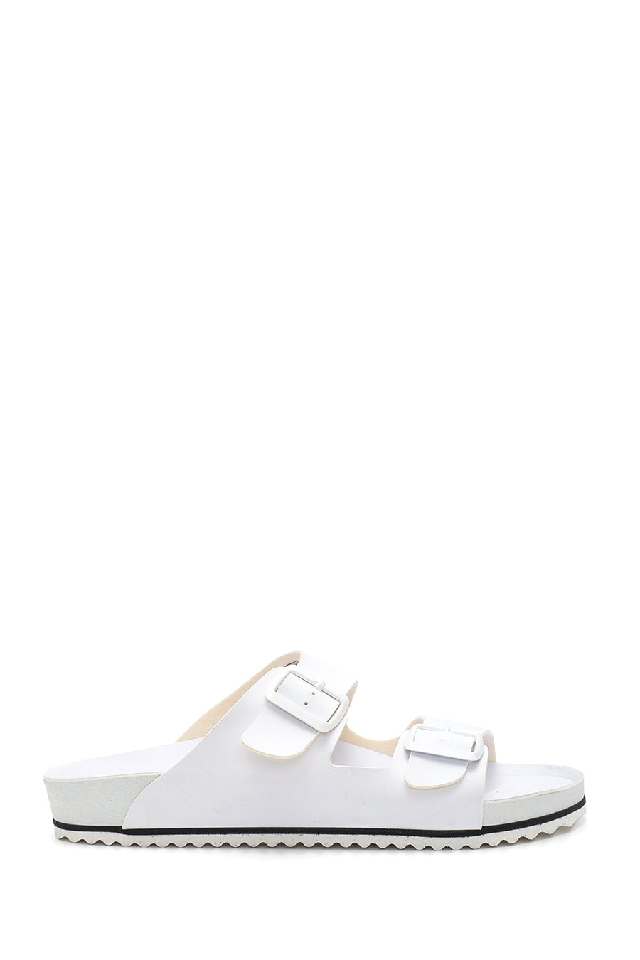 Men's Leather Double Buckle Slippers 22SFD664118 | Derimod