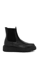 Women's Black Leather Chelsea Boots | Derimod