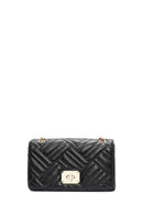 Women's Black Long Chain Strap Quilted Shoulder Bag | Derimod