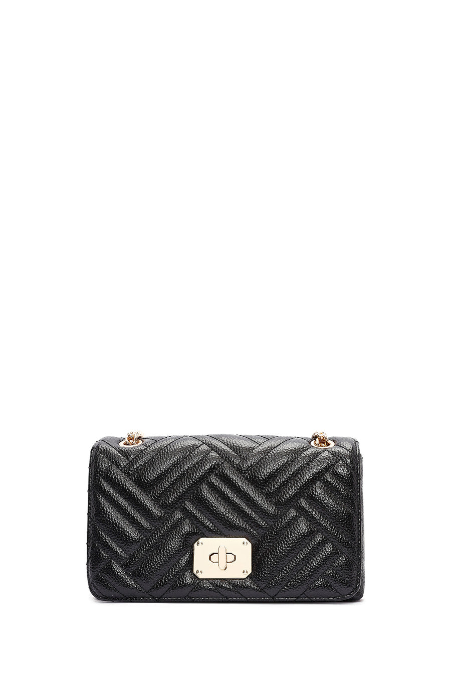Women's Black Long Chain Strap Quilted Shoulder Bag