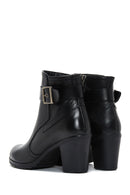 Women's Leather Buckle Heeled Boots | Derimod