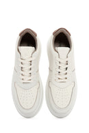 Men's Beige Leather Sneaker | Derimod