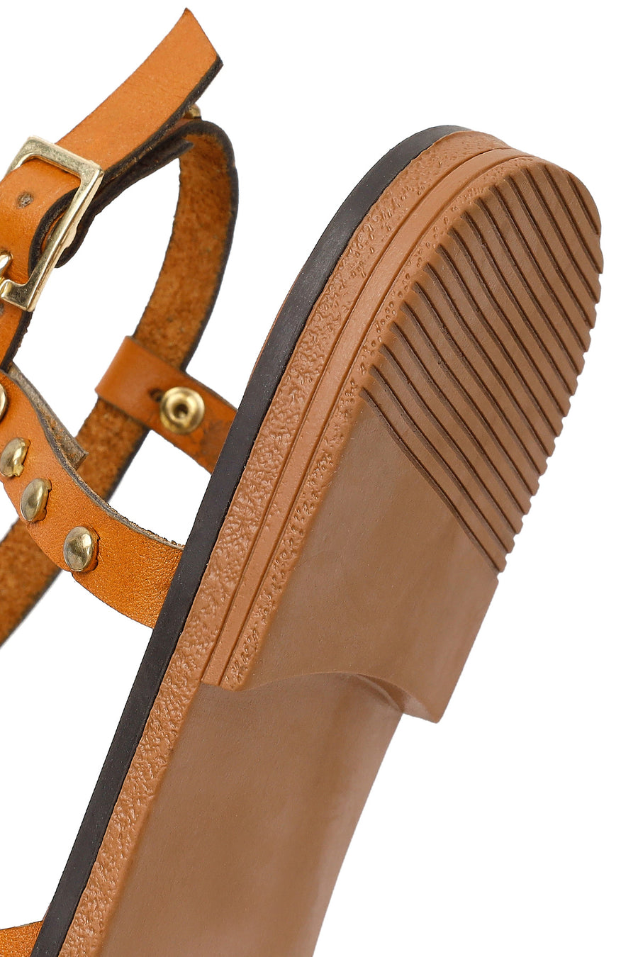Women's Tan Buckled Leather Bodrum Sandals