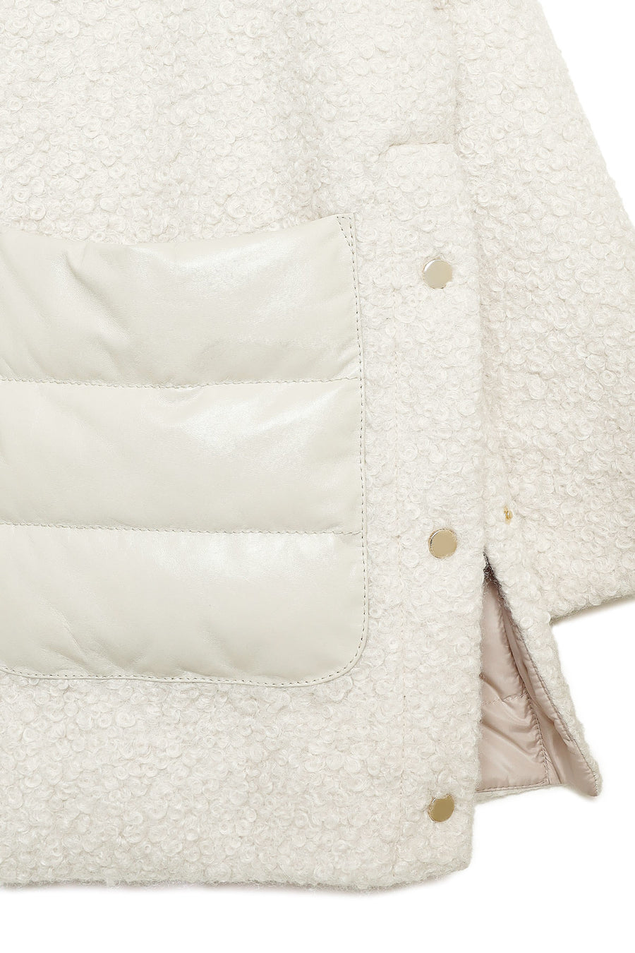 Boston Women's Beige Teddy Leather Coat