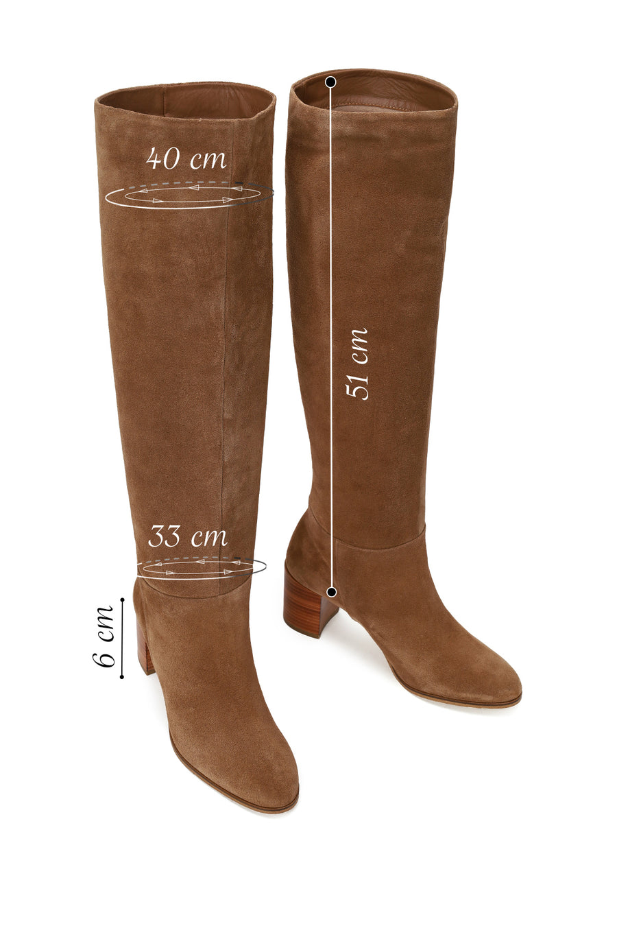 Woman Beige Chunky-Heeled Suede Boots
