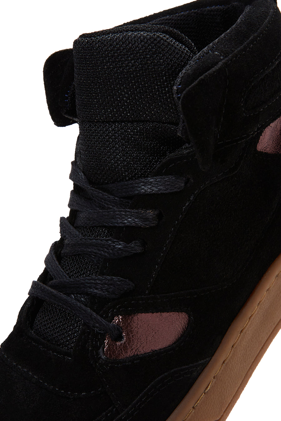 Kadın Siyah Süet Deri Bilekli Sneaker