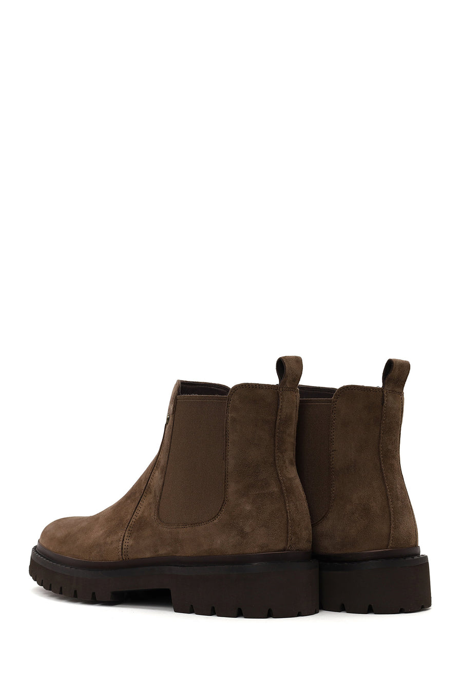 Male Beige Thick-Soled Suede Casual Chelsea Boots