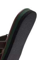 Women's Green Leather Comfort Slippers | Derimod