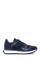 Men's Navy Blue Leather Sneaker | Derimod