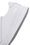 Men's White Leather Thick Soled Sneaker | Derimod