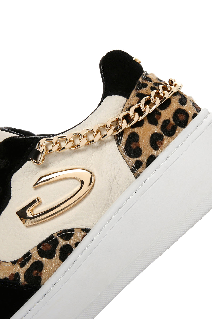 Alberto Guardiani Kadın Siyah Zincirli Deri Sneaker