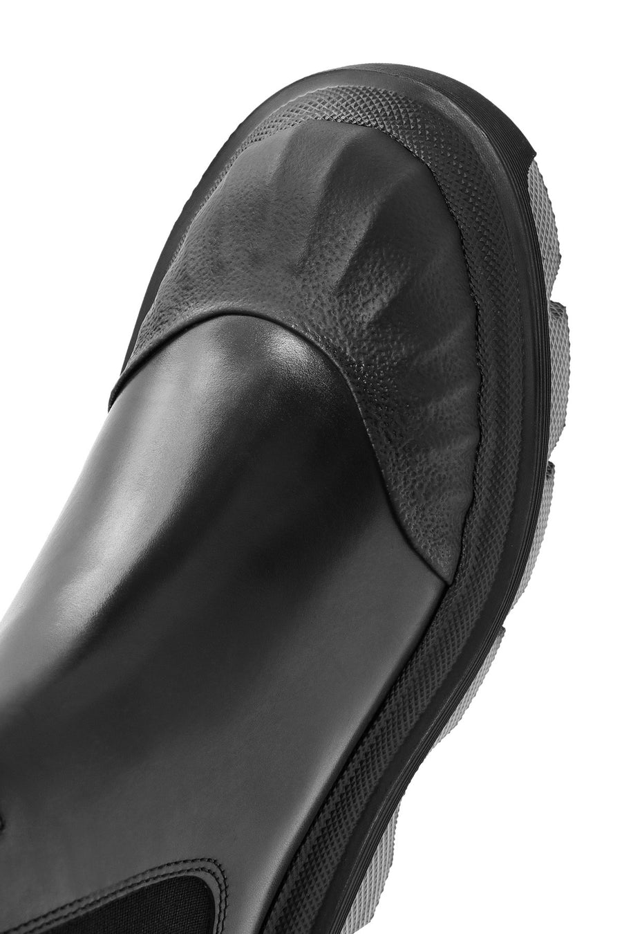 Men's Black Thick Soled Leather Chelsea Boots