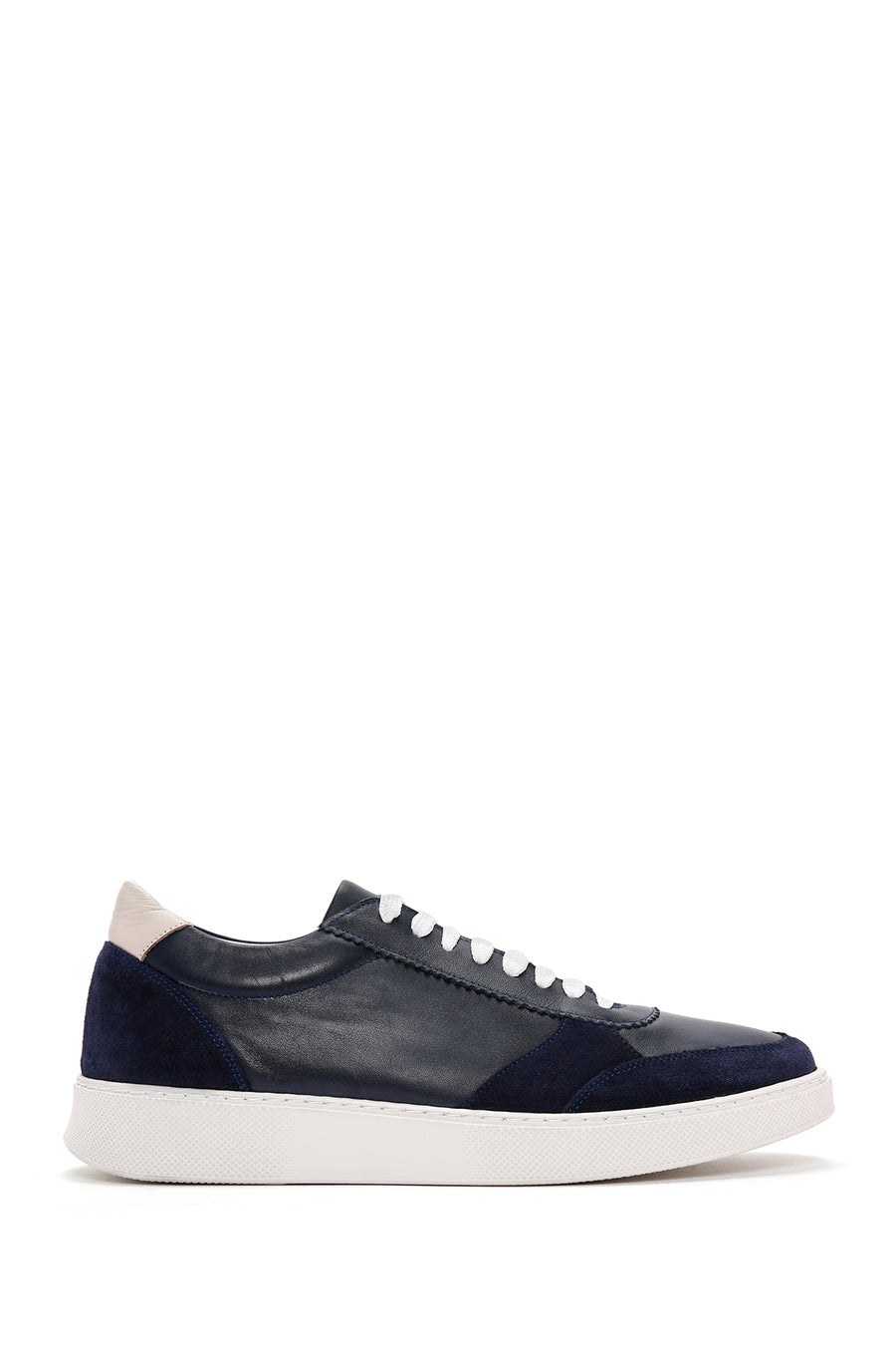 Men's Navy Blue Lace-Up Leather Sneaker 24SFD683118 | Derimod