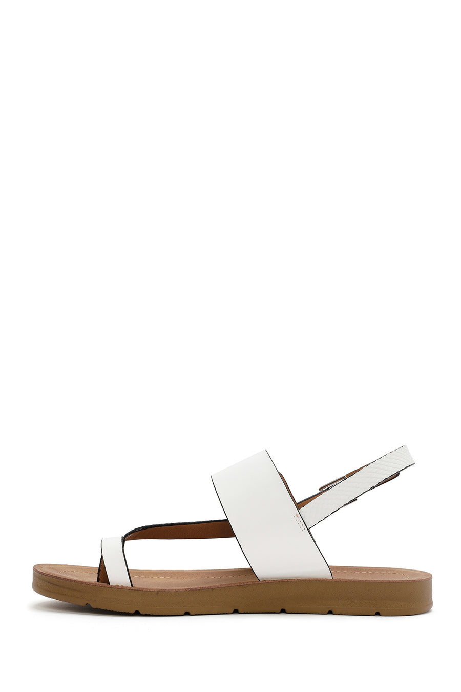 Women's White Ankle Strap Flip Flops Sandals