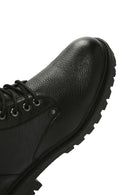 Men's Black Leather Zippered Casual Boots | Derimod