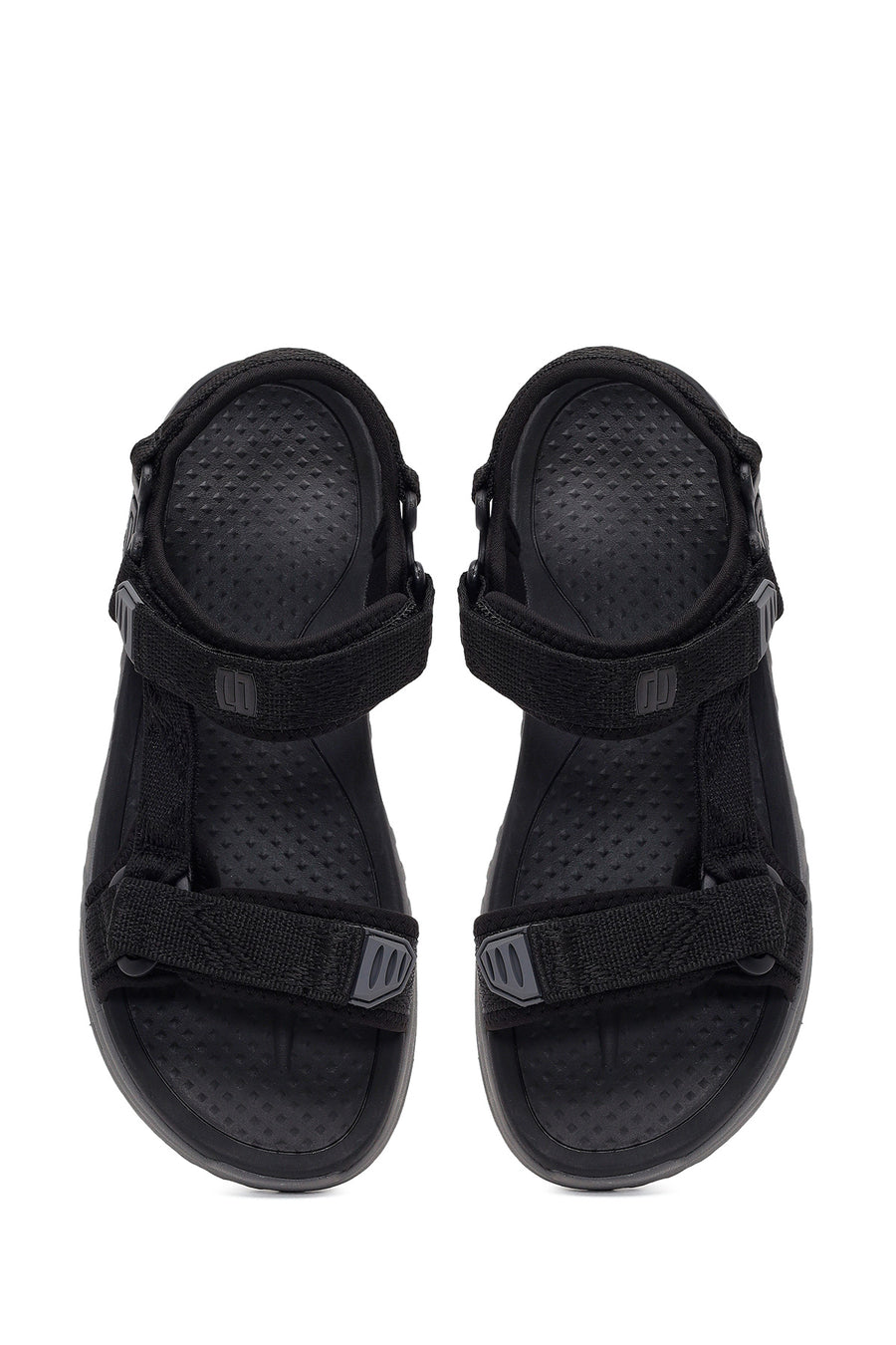 Derimod Zero Male Black Strappy Fabric Sandals