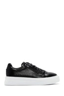 Men's Black Leather Thick Soled Sneaker | Derimod