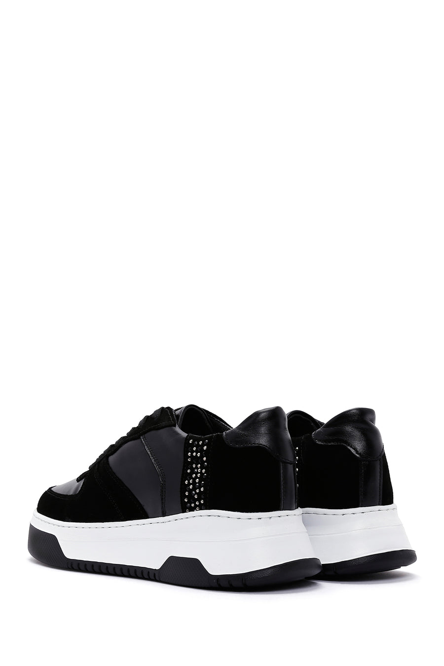 Kadın Siyah Süet Deri Sneaker