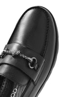 Women's Black Buckle Detailed Leather Comfort Loafer | Derimod