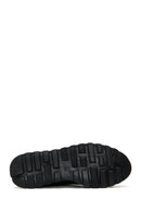 Erkek Siyah Deri Baskılı Sneaker | Derimod