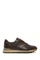 Erkek Kahverengi Bağcıklı Deri Casual Sneaker | Derimod