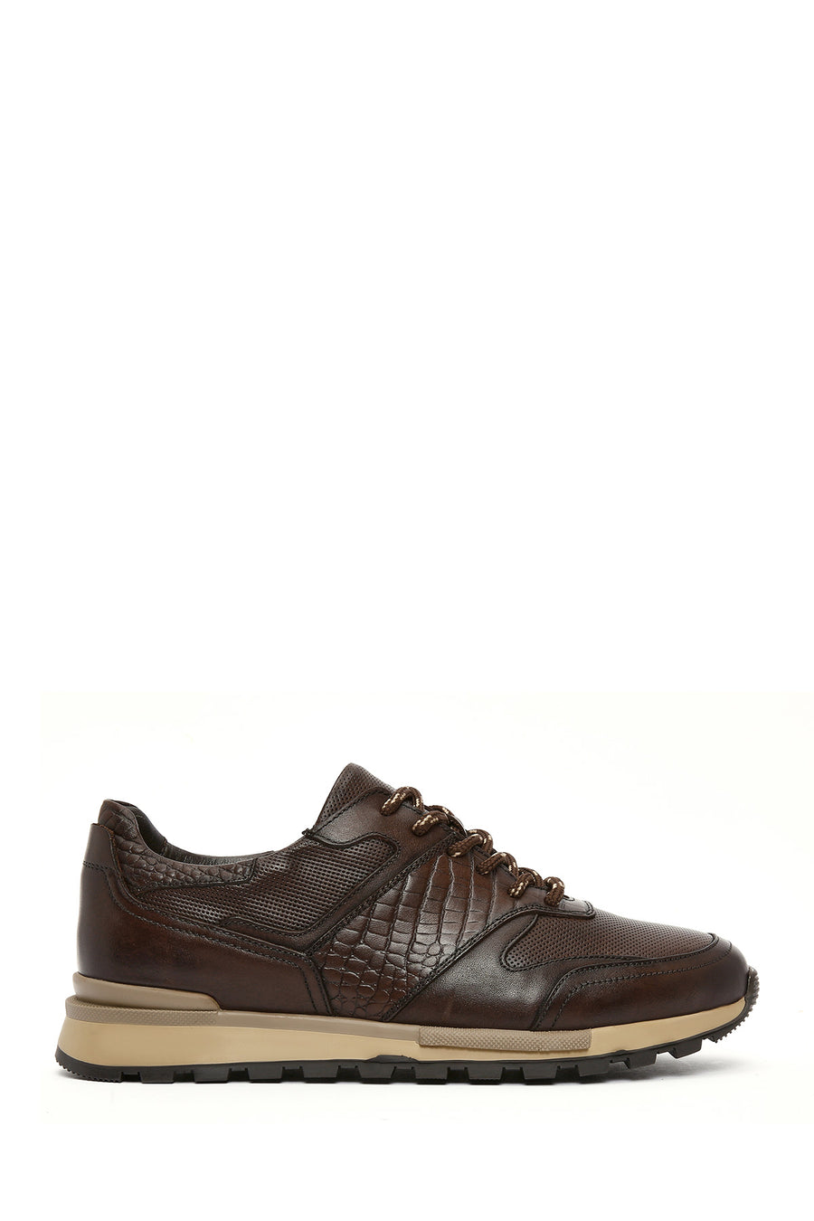 Men's Brown Lace-Up Leather Casual Sneaker 25SFD610014 | Derimod