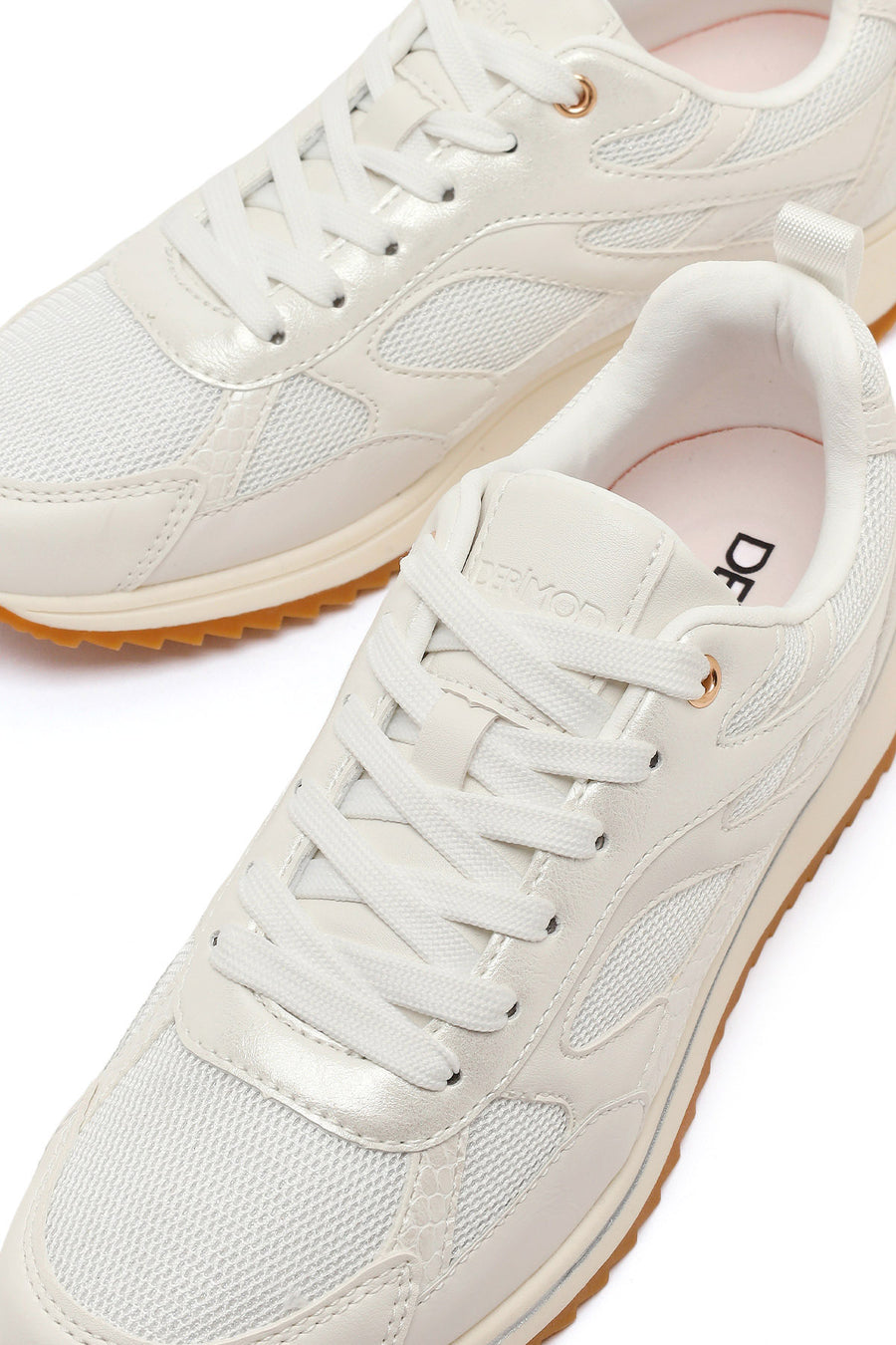 Women's White Lace-Up Sneaker