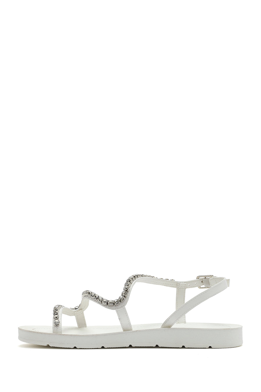 Women's White Stone Sandals
