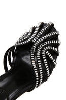Kadın Siyah Taşlı İnce Topuklu Sandalet | Derimod