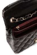 Women's Black Long Strap Quilted Mini Crossbody Bag | Derimod