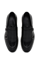 Erkek Siyah Çift Tokalı Deri Casual Loafer | Derimod