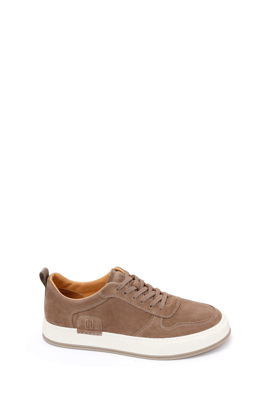 Erkek Vizon Bağcıklı Kalın Tabanlı Süet Deri Sneaker
