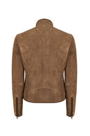 Sybil Woman Mink Short Suede Jacket | Derimod