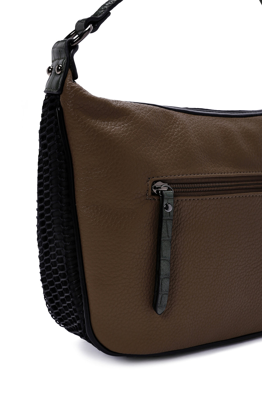 Women's Black Copper Long Strap Shoulder Bag