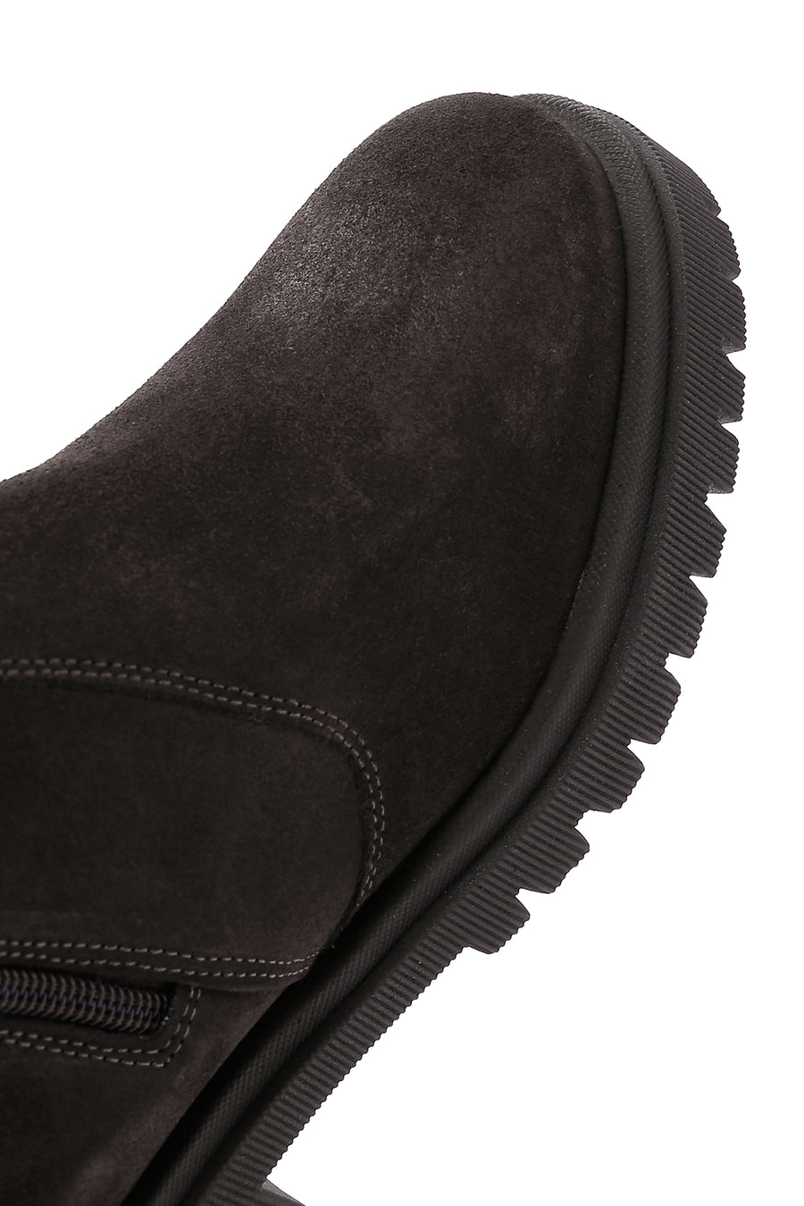Women's Brown Zippered Casual Suede Leather Boots