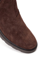 Male Brown Suede Chelsea Boots | Derimod