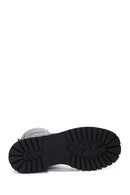 Women's Black Leather Zippered Boots | Derimod
