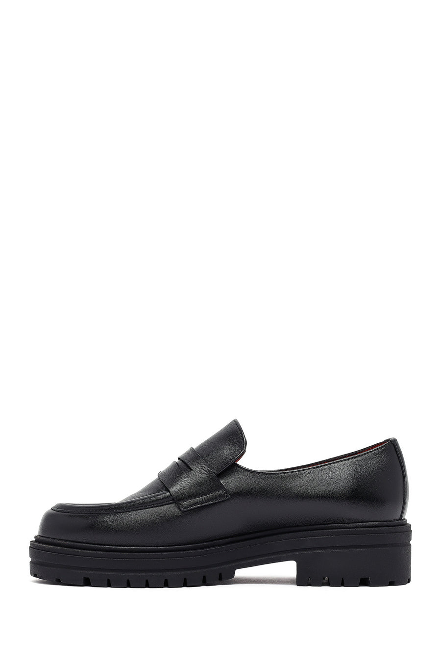 Derimod Gritti Woman Black Leather Masculine Loafer