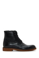 Men's Black Leather Zippered Casual Boots | Derimod