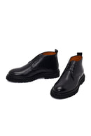 Male Black Lace-up Leather Casual Boots | Derimod