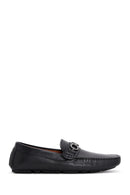 Men's Black Leather Buckle Casual Loafer | Derimod