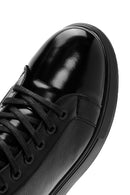 Men's Black Lace-Up Leather High Top Sneakers | Derimod