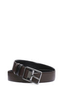 Men's Black Double Sided Leather Belt | Derimod