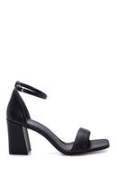 Women's Black Thick Heeled Sandals | Derimod